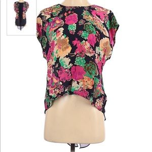 Anthropologie Maeve Silk Floral Tee